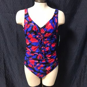 Woman’s drawstring one piece swimsuit- Aqua Green